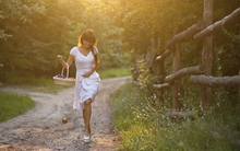 brunettes women white dress apples samonov brothers 1440x900 wallpaper 